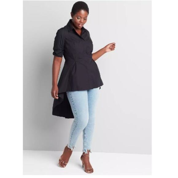 NWT LANE BRYANT Long Sleeve Long Sleeve Extreme Peplum Tunic size 24 - Picture 3 of 5